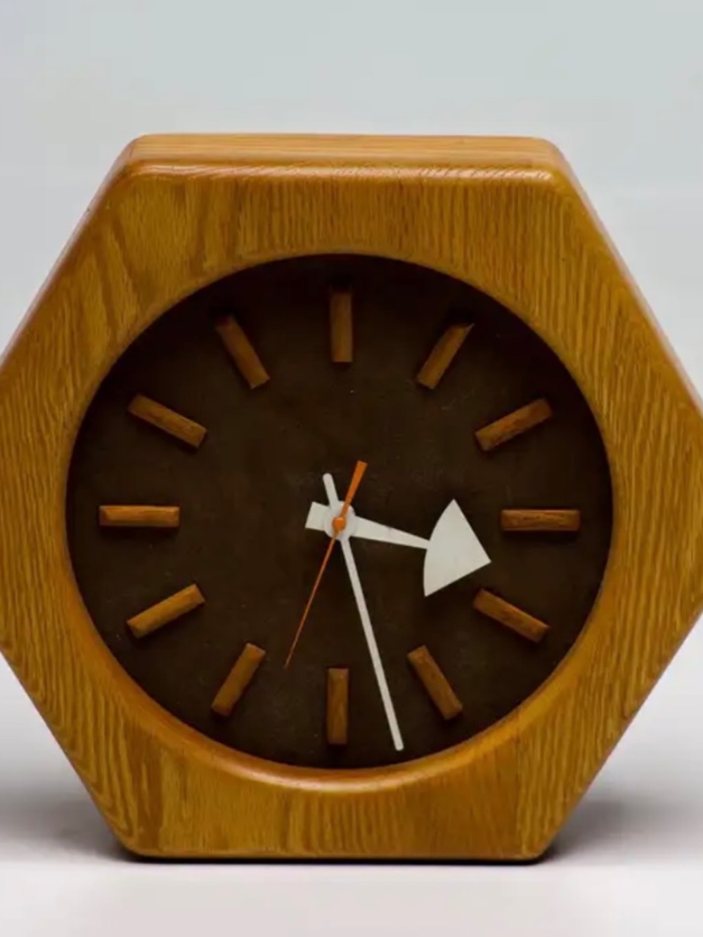 Vintage George Nelson for Howard Miller Oak Wall Clock